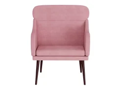 Leon Scott Sillón de terciopelo rosa 63x76x80 cm