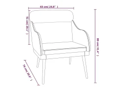 Leon Scott Sillón de terciopelo amarillo 63x76x80 cm