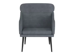 Leon Scott Sillón de terciopelo gris oscuro 63x76x80 cm