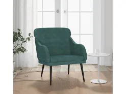 Leon Scott Sillón de terciopelo verde oscuro 63x76x80 cm