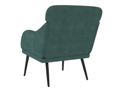 Leon Scott Sillón de terciopelo verde oscuro 63x76x80 cm