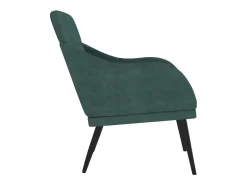 Leon Scott Sillón de terciopelo verde oscuro 63x76x80 cm