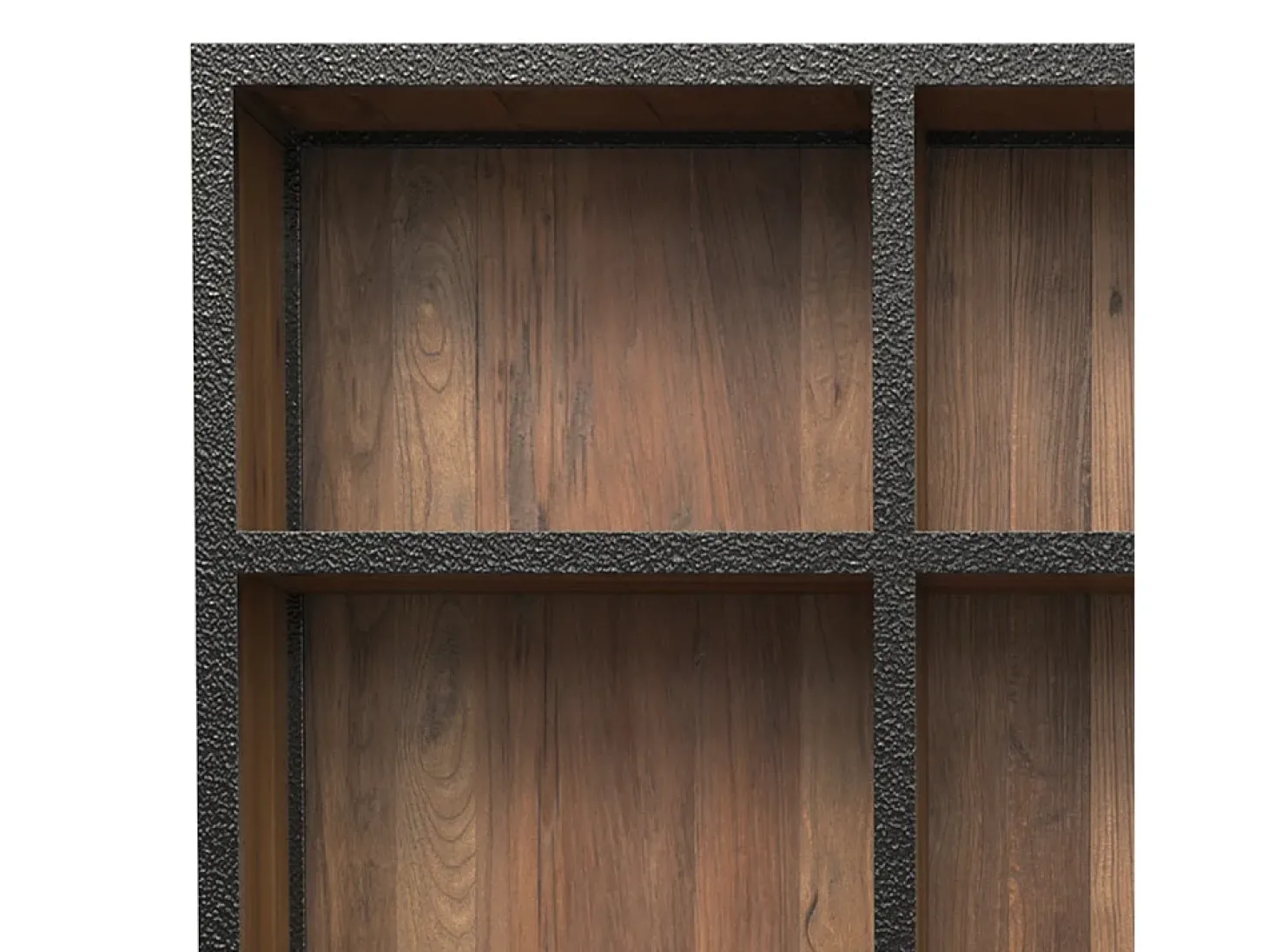 Librería 6 cajones 12 nichos en metal y madera de cedro - Shelby