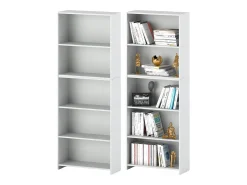 Librería - Estantería multifunción blanca 5 niveles 70X30x189cm - Para libros, juguetes y accesorios de oficina