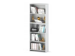 Librería - Estantería multifunción blanca 5 niveles 70X30x189cm - Para libros, juguetes y accesorios de oficina