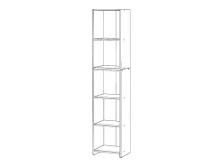 Librería - Estantería multifunción Roble Wotan 5 niveles 40X30x189cm - Para libros, juguetes y accesorios de oficina