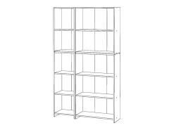 Librería - Estantería multifunción Roble Wotan 5 niveles 10 estantes 110X30x189cm - Para libros, juguetes y accesorios de oficina