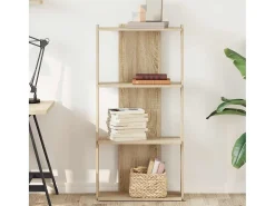 Librería 3 estantes madera ingeniería roble sonoma 60x30x120 cm