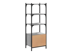 Librería 3 estantes madera ingeniería gris Sonoma 41x30x109,5cm