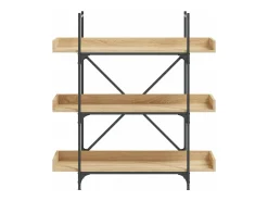 Librería 3 estantes madera ingeniería roble 100x33x108,5 cm