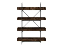 Librería 4 estantes madera ingeniería roble humo 100x33x145,5cm