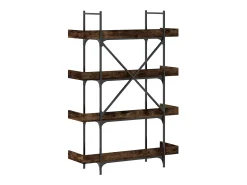 Librería 4 estantes madera ingeniería roble humo 100x33x145,5cm