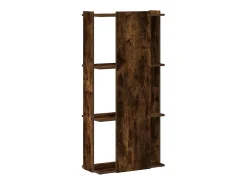 Librería 3 estantes madera ingeniería roble ahumado 60x30x120cm