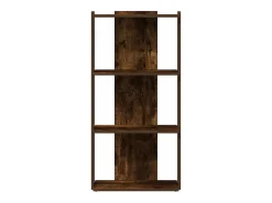 Librería 3 estantes madera ingeniería roble ahumado 60x30x120cm