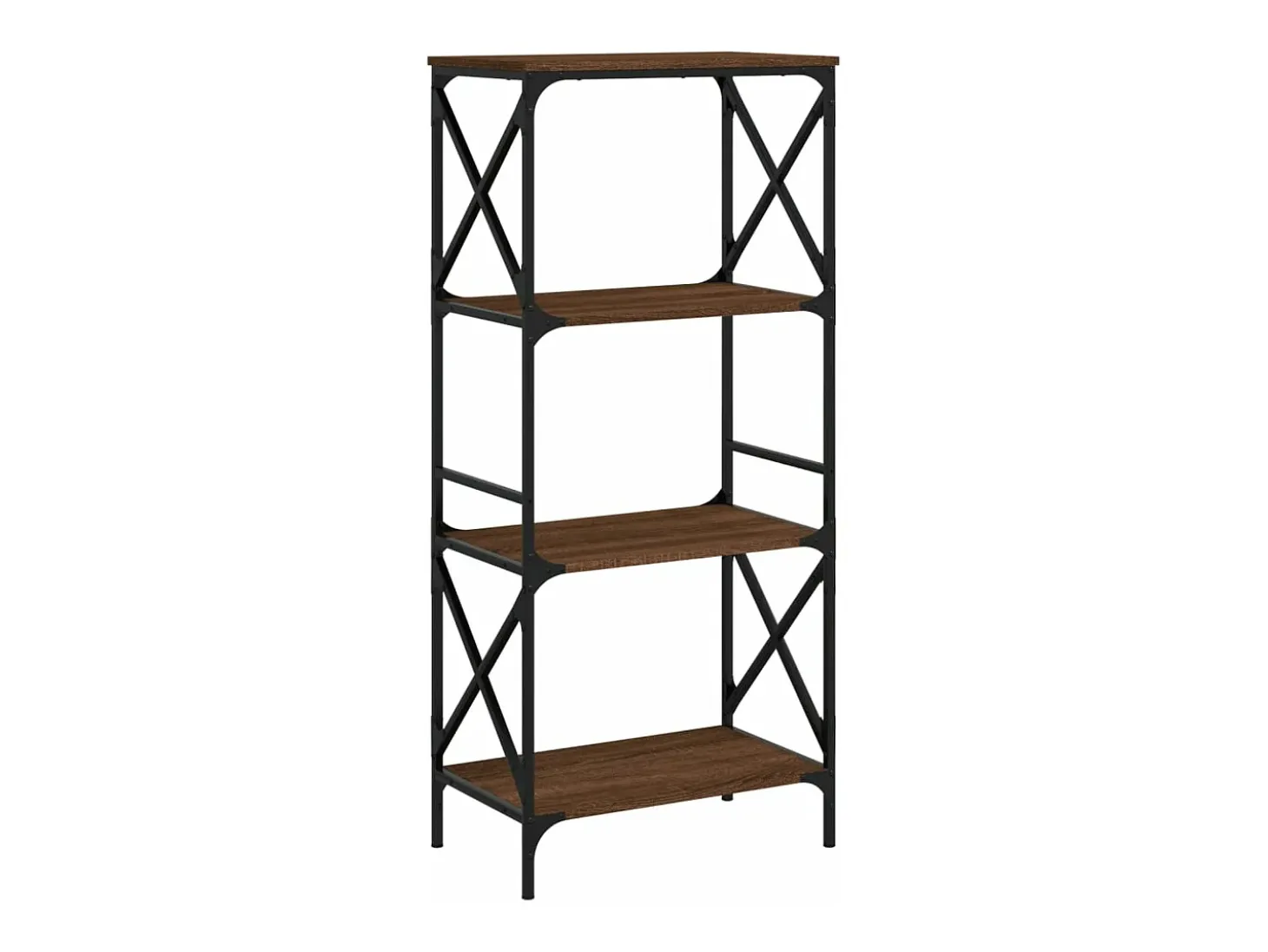 Librería 4 estantes madera ingeniería roble marrón 59x35x132cm