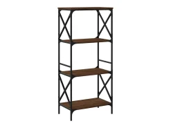 Librería 4 estantes madera ingeniería roble marrón 59x35x132cm