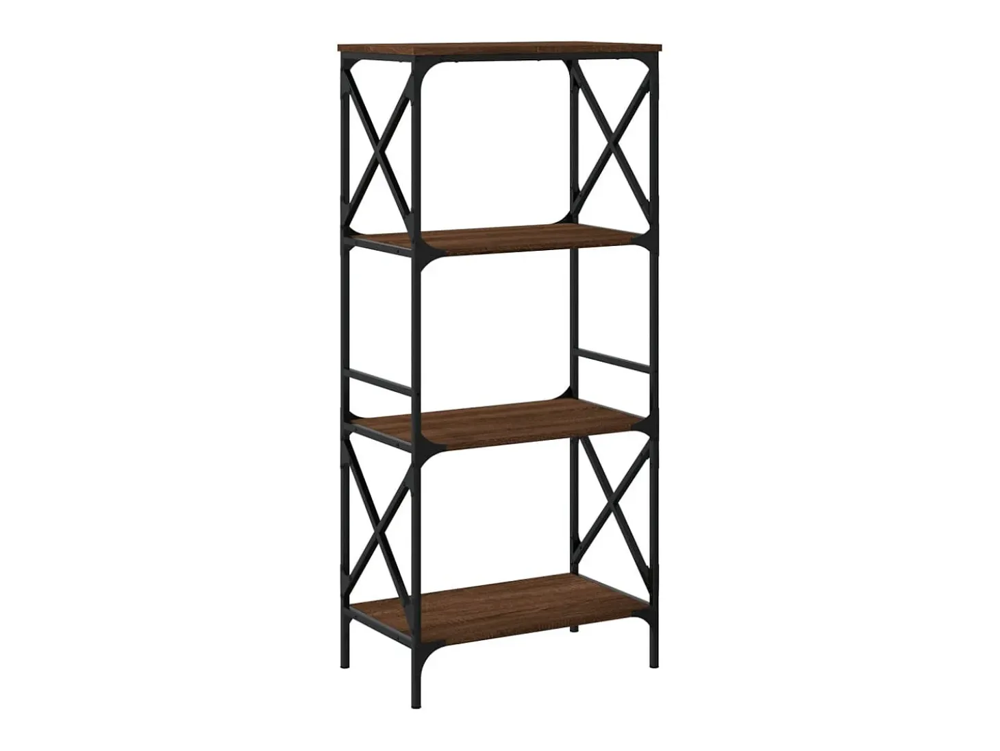 Librería 4 estantes madera ingeniería roble marrón 59x35x132cm