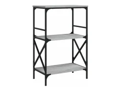 Librería 3 estantes madera ingeniería gris Sonoma 59x35x90,5 cm