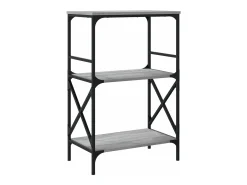 Librería 3 estantes madera ingeniería gris Sonoma 59x35x90,5 cm