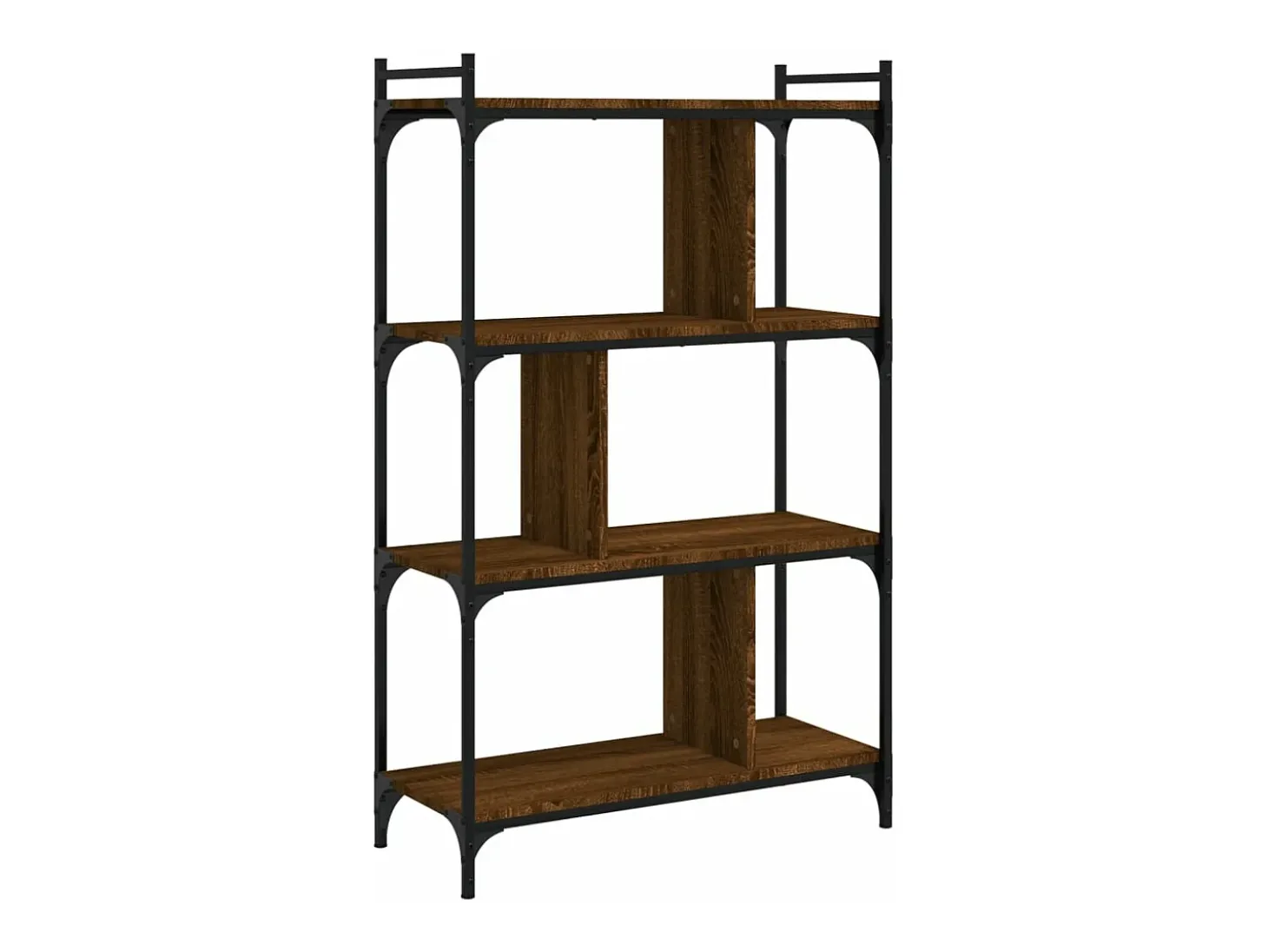 Librería 4 estantes madera ingeniería marrón roble 76x32x123 cm