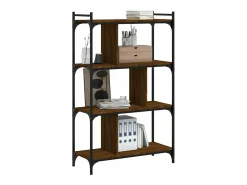 Librería 4 estantes madera ingeniería marrón roble 76x32x123 cm