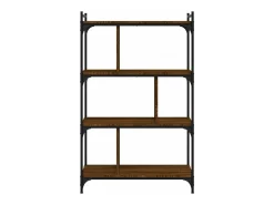 Librería 4 estantes madera ingeniería marrón roble 76x32x123 cm