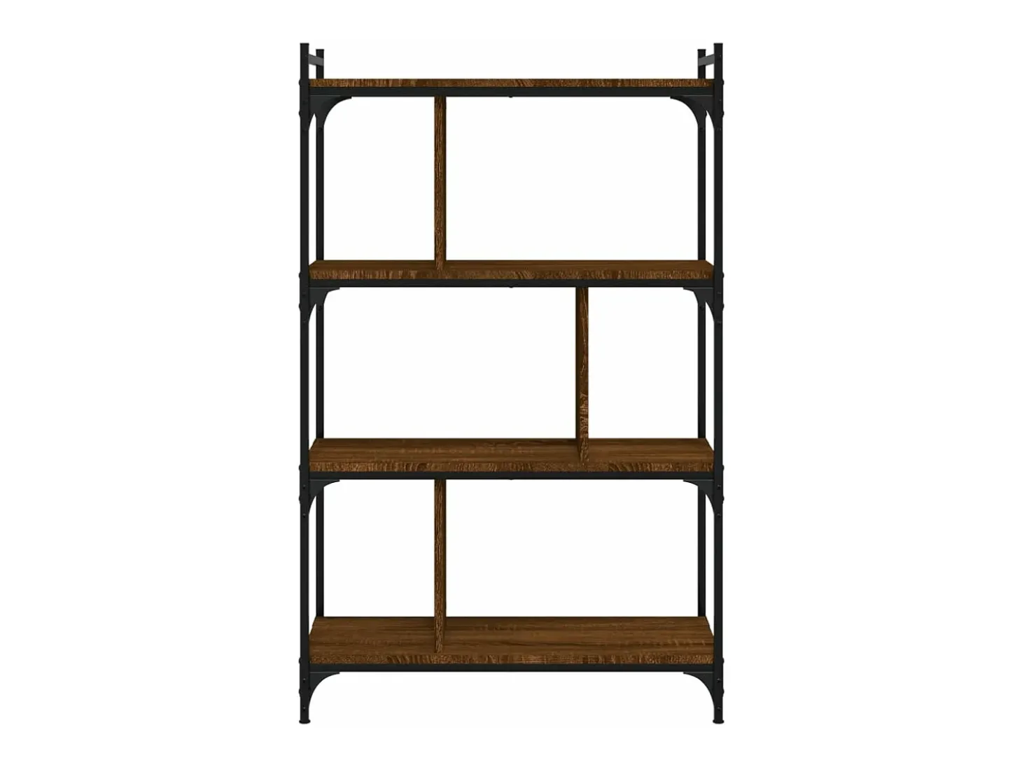 Librería 4 estantes madera ingeniería marrón roble 76x32x123 cm