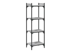 Librería 4 estantes madera ingeniería gris Sonoma 40x30x120 cm