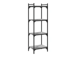 Librería 4 estantes madera ingeniería gris Sonoma 40x30x120 cm
