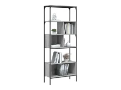 Librería 5 estantes madera ingeniería gris Sonoma 76x33x188,5cm