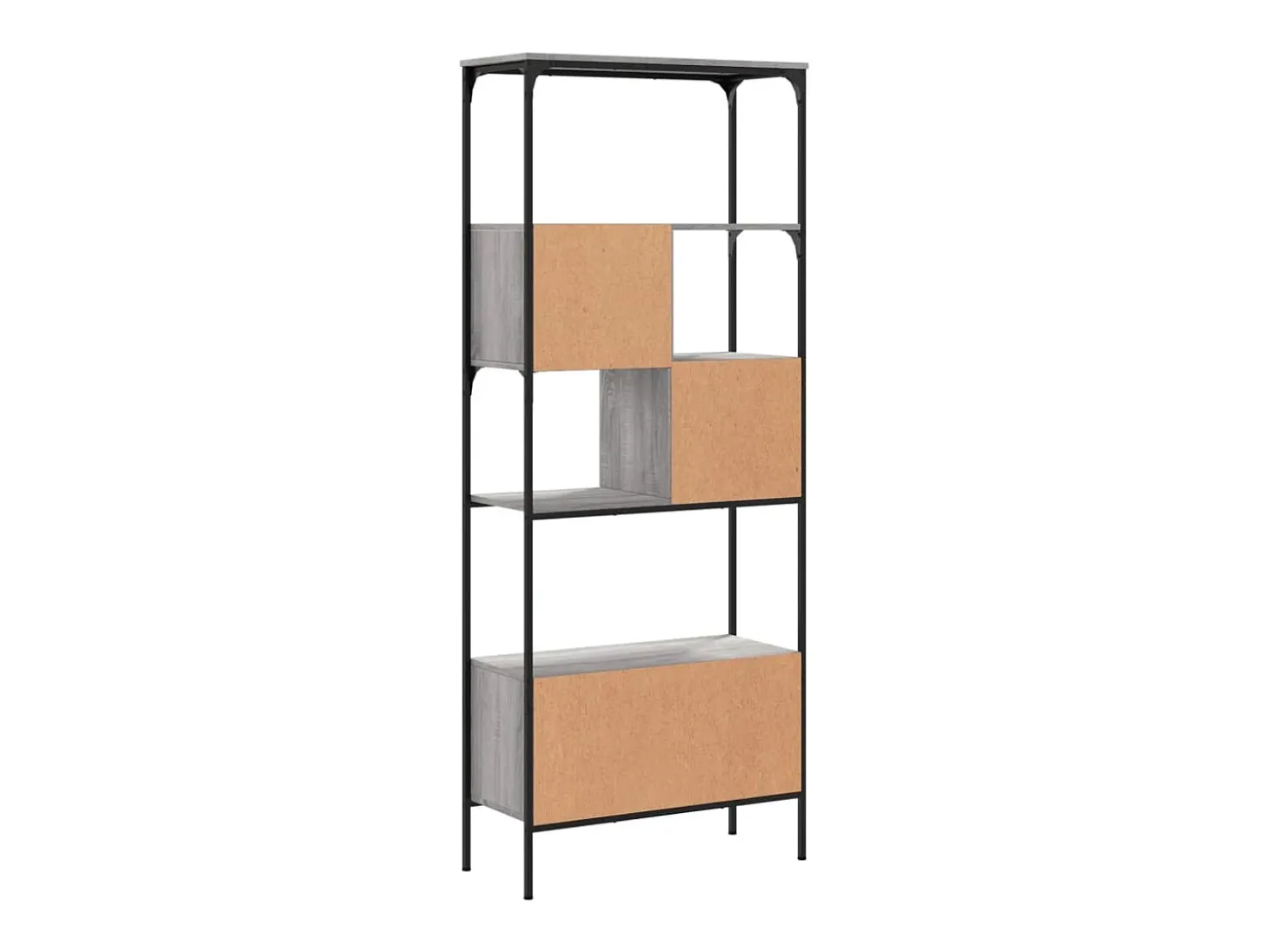 Librería 5 estantes madera ingeniería gris Sonoma 76x33x188,5cm