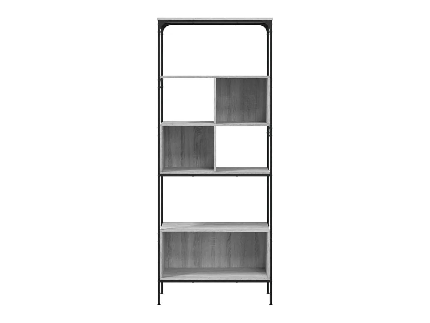 Librería 5 estantes madera ingeniería gris Sonoma 76x33x188,5cm