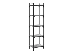Librería 5 estantes madera ingeniería gris Sonoma 40x30x154 cm