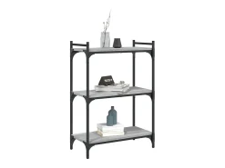 Librería 3 estantes madera ingeniería gris Sonoma 60x30x86 cm