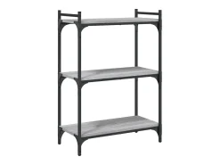 Librería 3 estantes madera ingeniería gris Sonoma 60x30x86 cm
