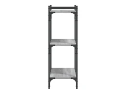 Librería 3 estantes madera ingeniería gris Sonoma 60x30x86 cm
