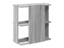 Librería 3 estantes madera ingeniería gris Sonoma 60x30x60 cm