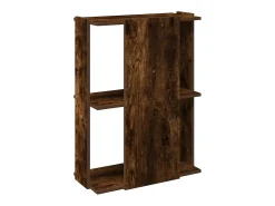 Librería 3 estantes madera ingeniería roble ahumado 60x30x80 cm