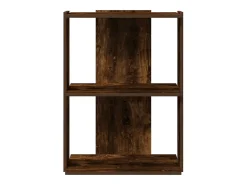 Librería 3 estantes madera ingeniería roble ahumado 60x30x80 cm