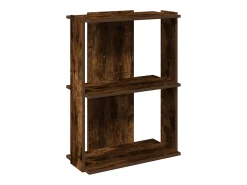 Librería 3 estantes madera ingeniería roble ahumado 60x30x80 cm