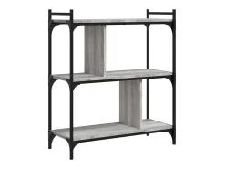 Librería 3 estantes madera ingeniería gris Sonoma 76x32x88 cm