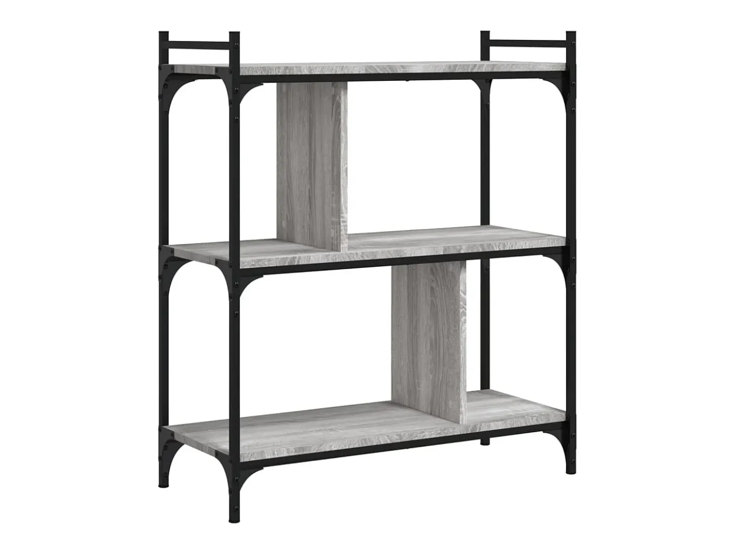 Librería 3 estantes madera ingeniería gris Sonoma 76x32x88 cm