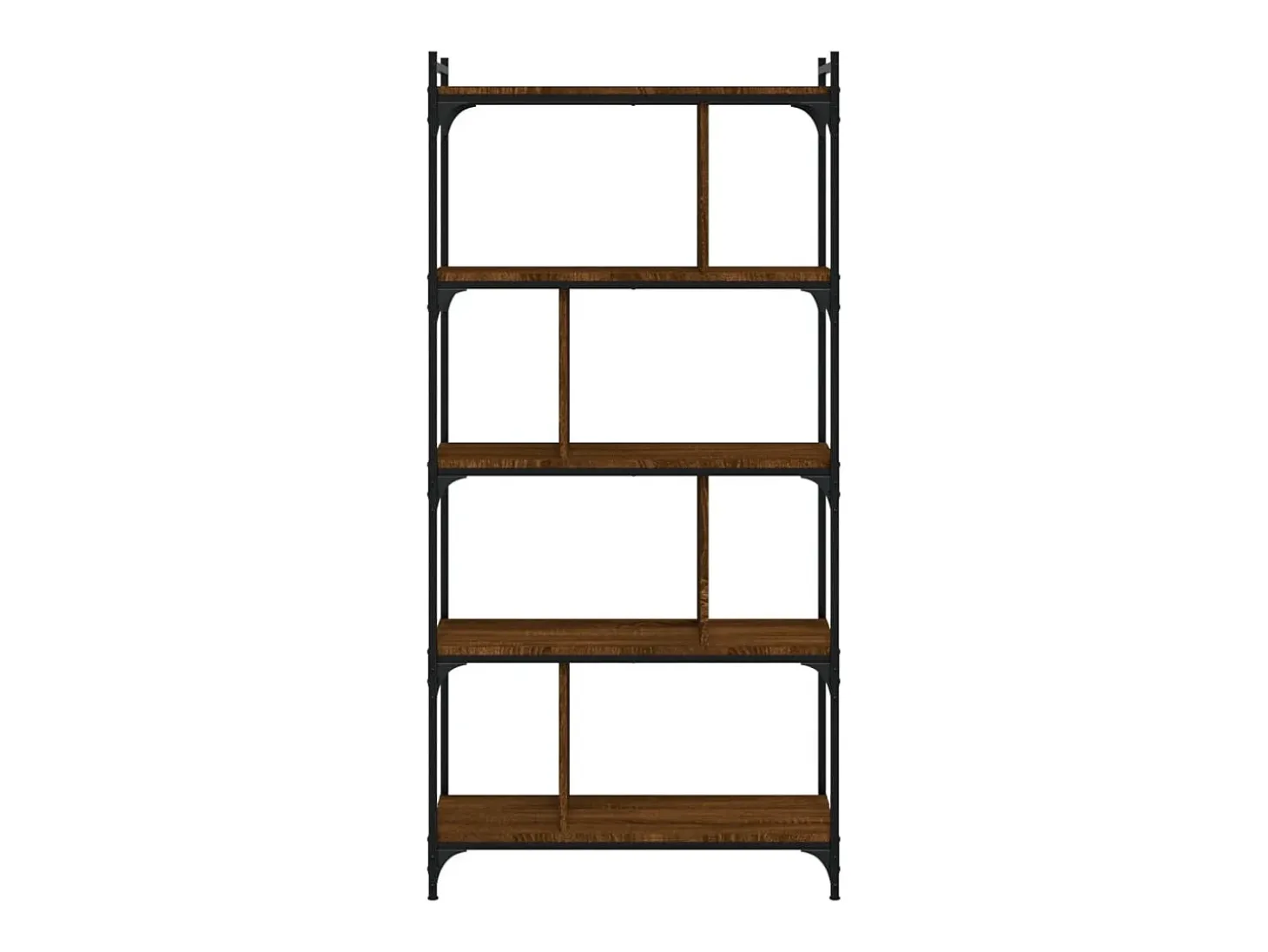Librería 5 estantes madera ingeniería marrón roble 76x32x158 cm
