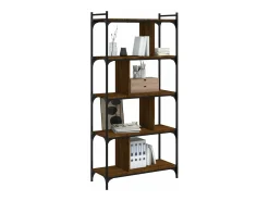 Librería 5 estantes madera ingeniería marrón roble 76x32x158 cm