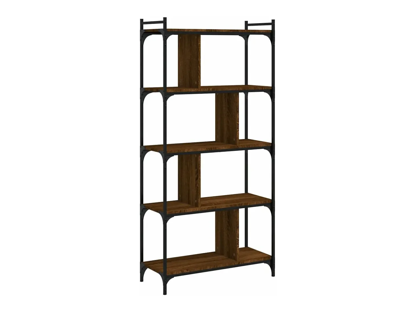 Librería 5 estantes madera ingeniería marrón roble 76x32x158 cm