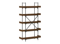 Librería 5 estantes madera ingeniería marrón 100x33x180,5 cm