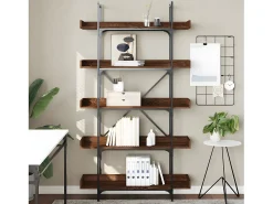 Librería 5 estantes madera ingeniería marrón 100x33x180,5 cm