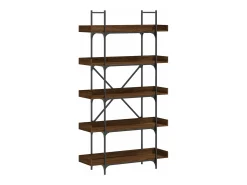 Librería 5 estantes madera ingeniería marrón 100x33x180,5 cm