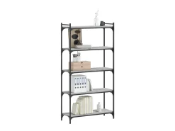 Librería 5 estantes madera ingeniería gris Sonoma 80x30x154 cm
