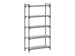 Librería 5 estantes madera ingeniería gris Sonoma 80x30x154 cm